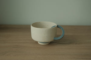 Blue Gray Circle Handle coffee mug