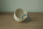 Load image into Gallery viewer, Blue Gray Circle Handle coffee mug

