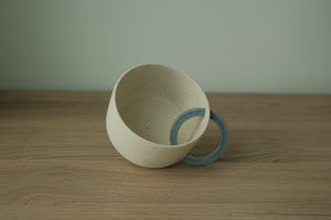Blue Gray Circle Handle coffee mug